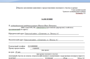 Заявление о предоставлении земельного участка на территории Московской области