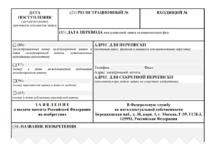 Заявление о выдаче патента Российской Федерации на полезную модель (образец)