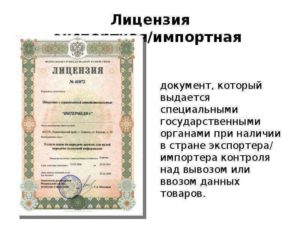 Лицензия на экспорт и (или) импорт отдельных видов товаров
