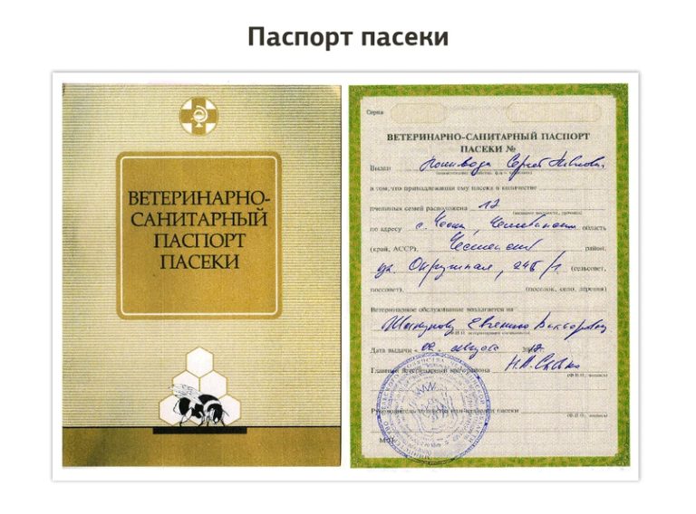 Ветеринарно-санитарный паспорт пасеки