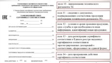 Форма сертификата соответствия продукции требованиям технических регламентов